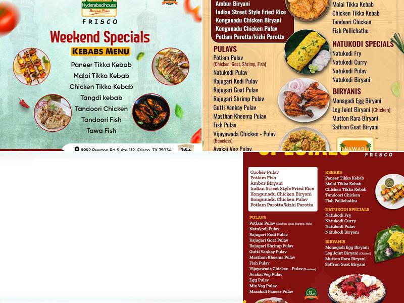 HYDERABAD HOUSE FRISCO Menu