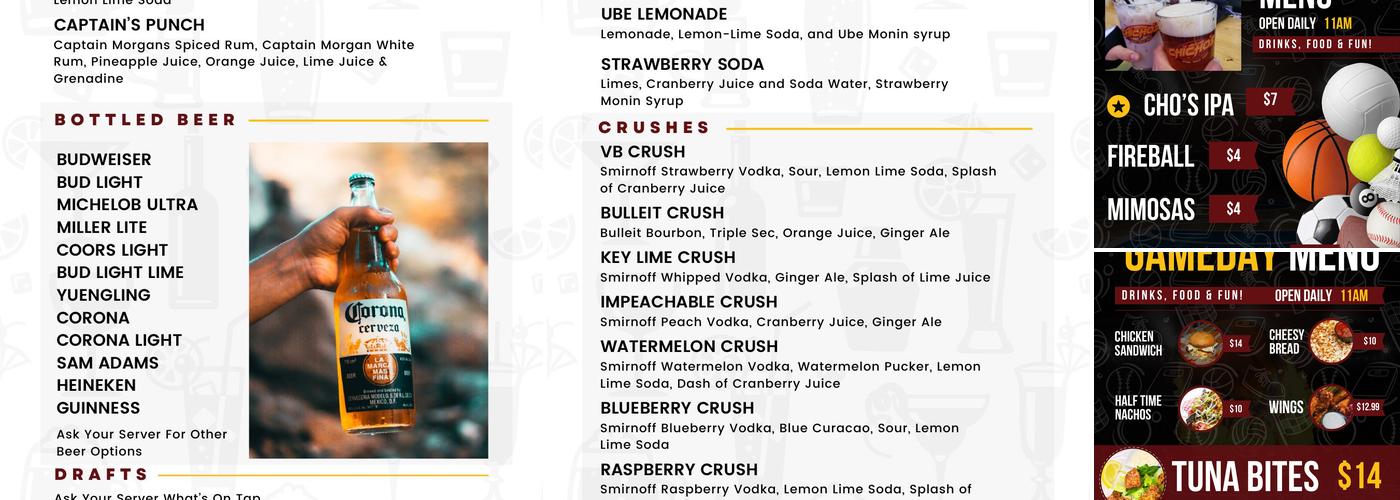 Chicho’s Pizza Shore Drive Menu