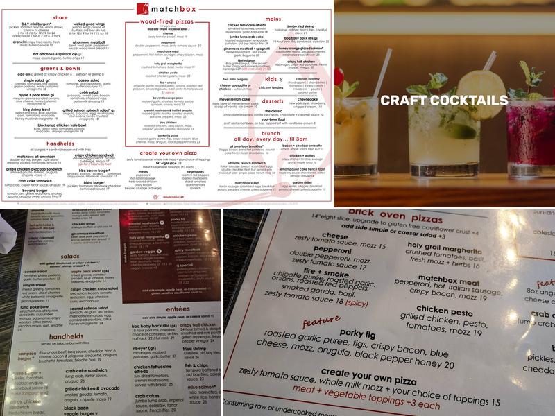 matchbox charlottesville Menu