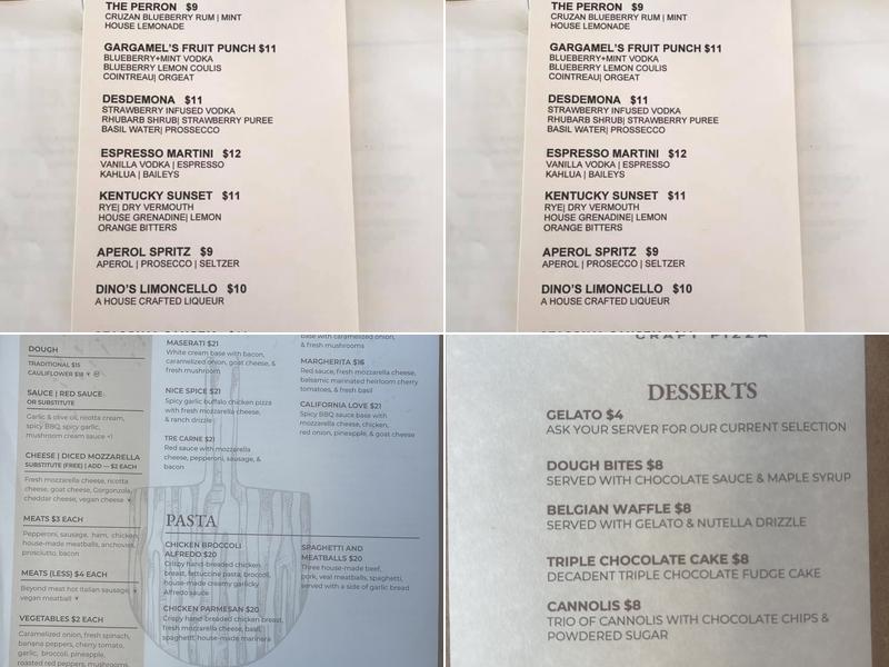 Dough Craft Pizza Menu