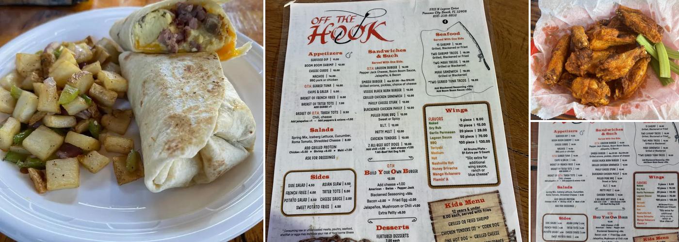 Off the Hook Bar and Grill Menu