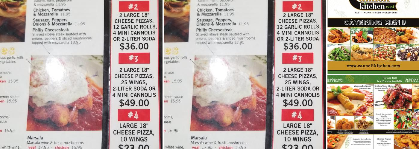 CANNOLI KITCHEN PIZZA Menu