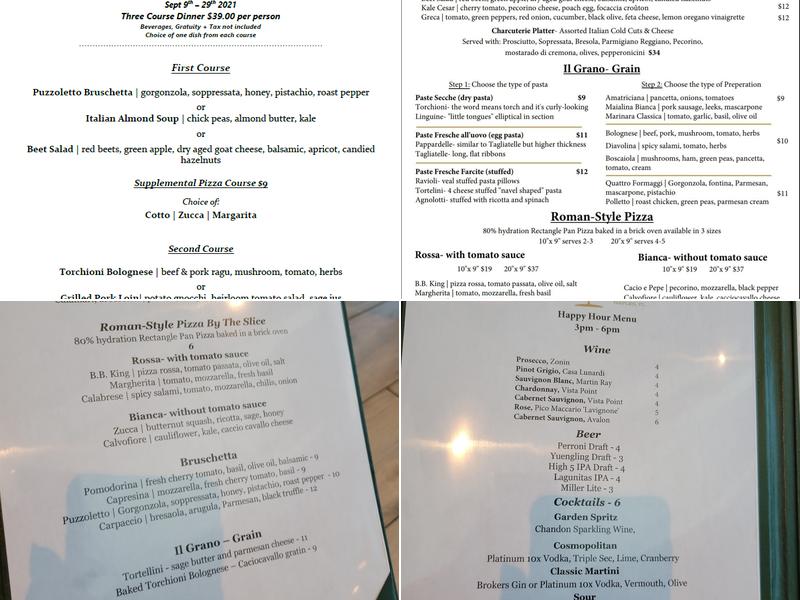 Grappino Menu