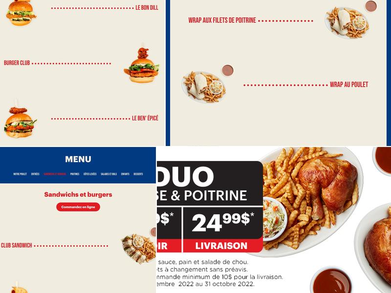 Rôtisseries Benny & Au Coq Menu