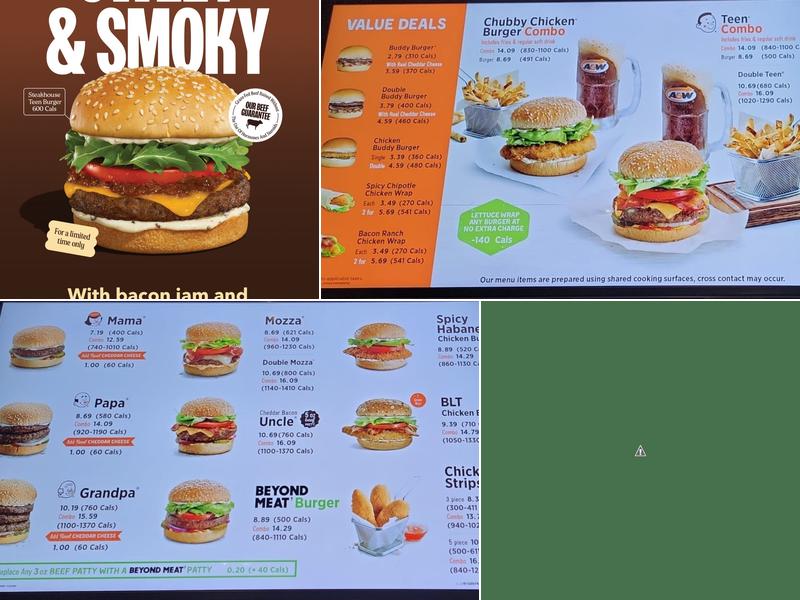 A&W Canada Menu