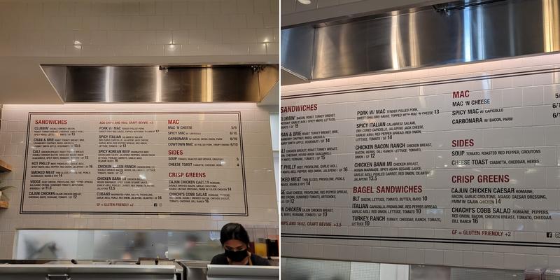 Chachi's Southgate Centre Menu