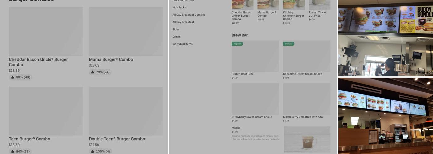 A&W Canada Menu