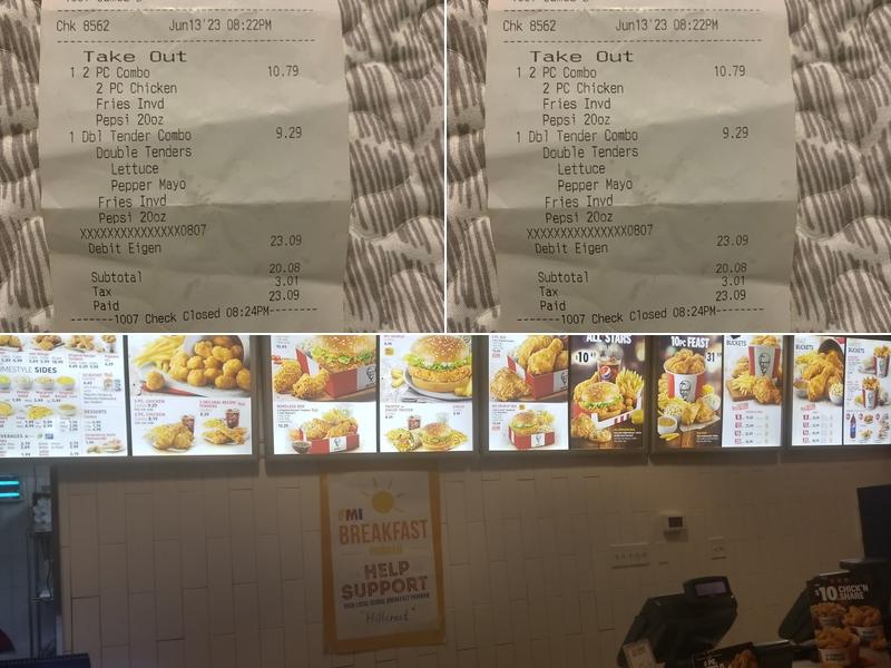 KFC Menu