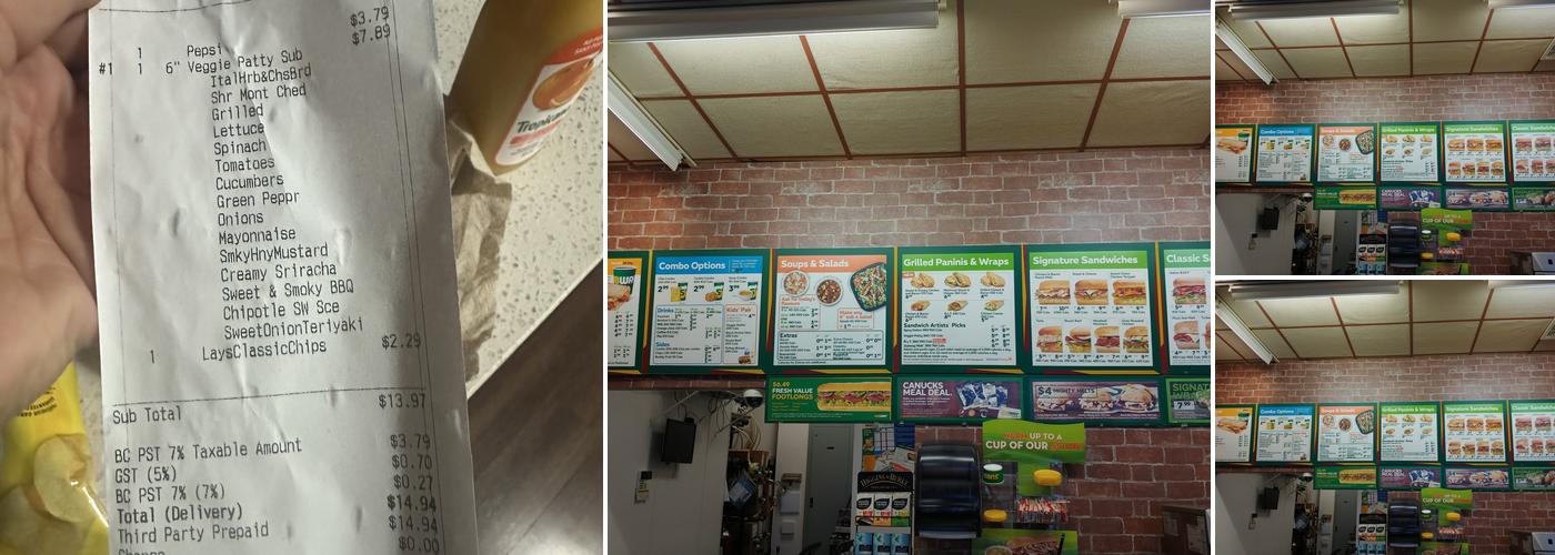 Subway Menu