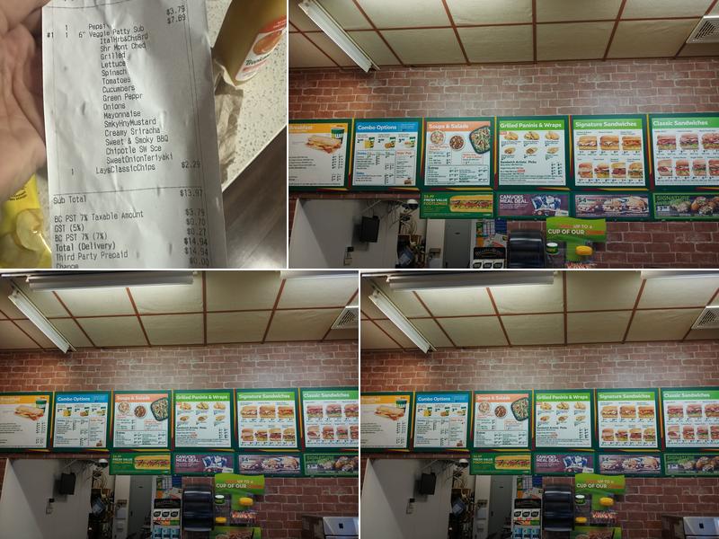 Subway Menu