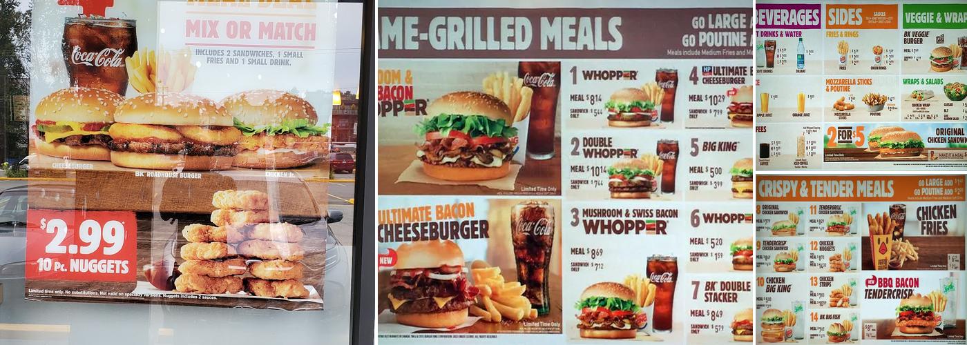 Burger King Menu