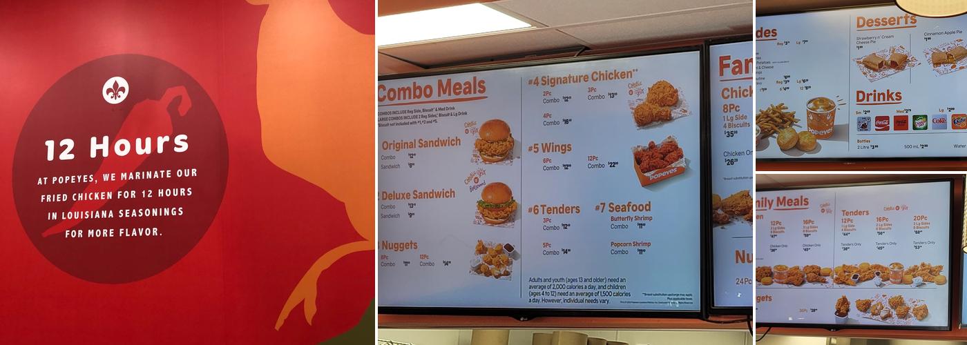 Popeyes Louisiana Kitchen Menu