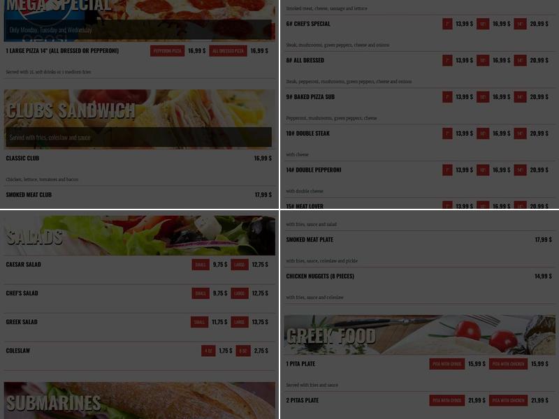 Cantine Chez Richard Menu