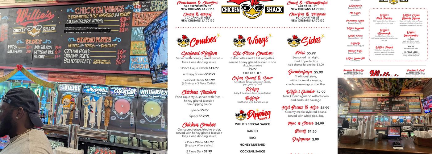 Willie's Chicken Shack Menu