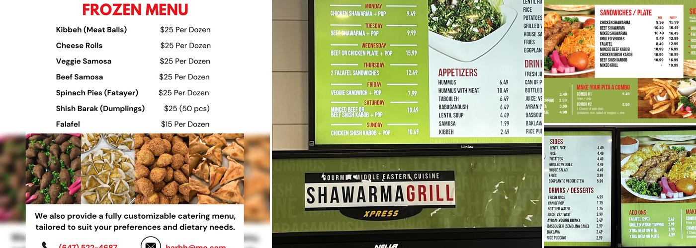 Shawarma Grill Xpress Menu