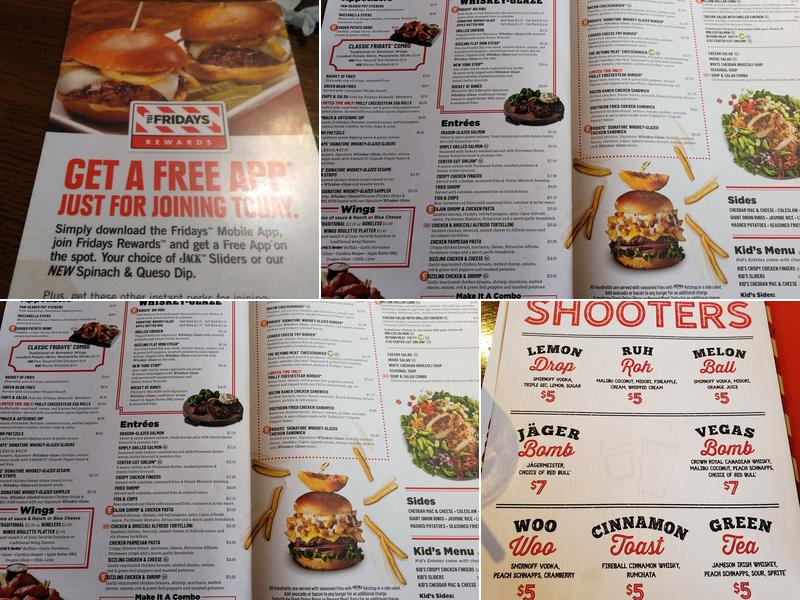 TGI Fridays Menu