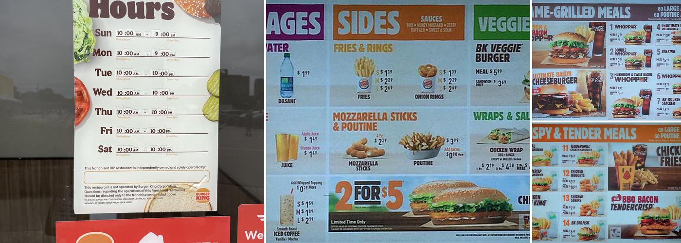 Burger King Menu