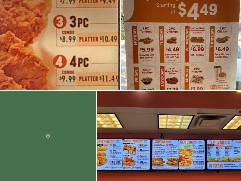Popeyes Louisiana Kitchen Menu