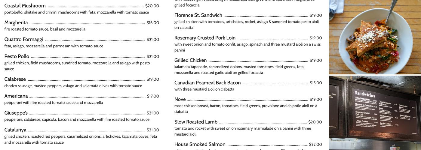 Stoney's Bread Company Menu