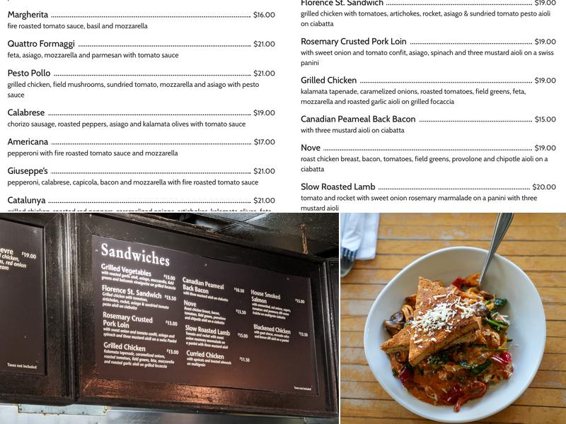 Stoney's Bread Company Menu