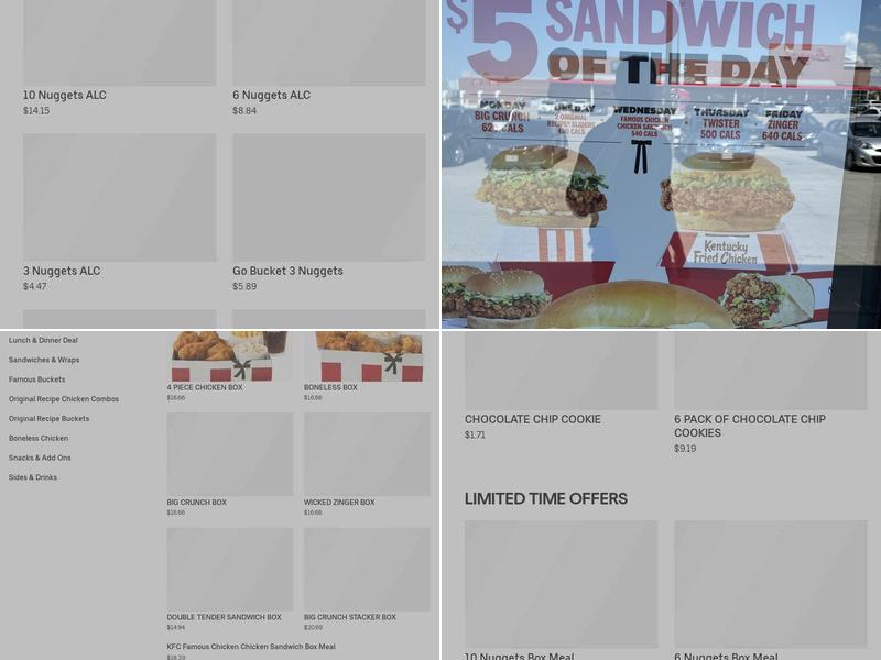 KFC Menu