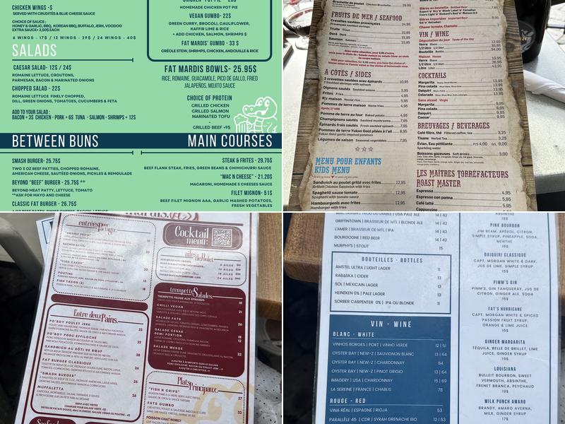 Fat Mardis Menu