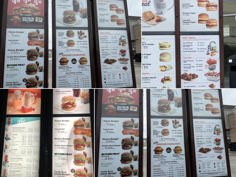 A&W Canada Menu