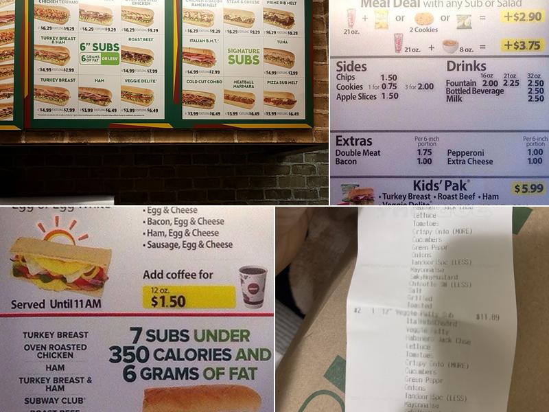 Subway Menu