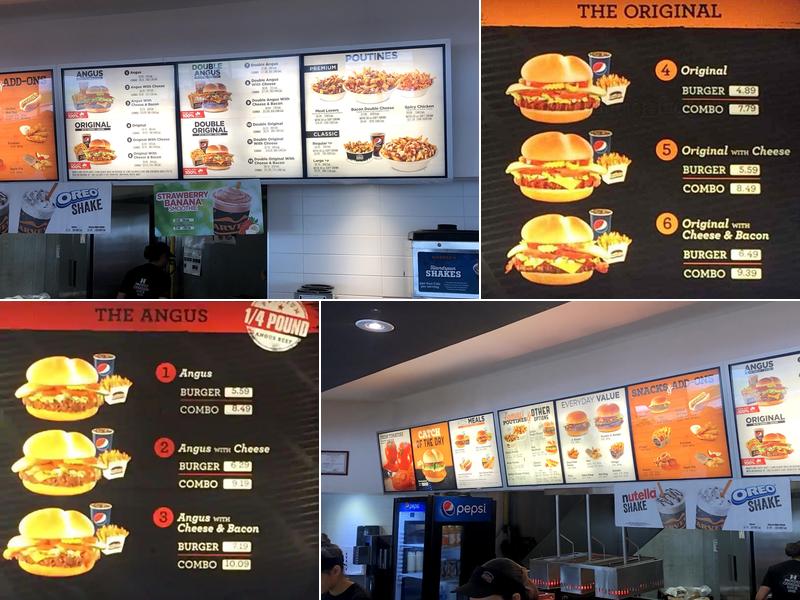 Harvey's Menu