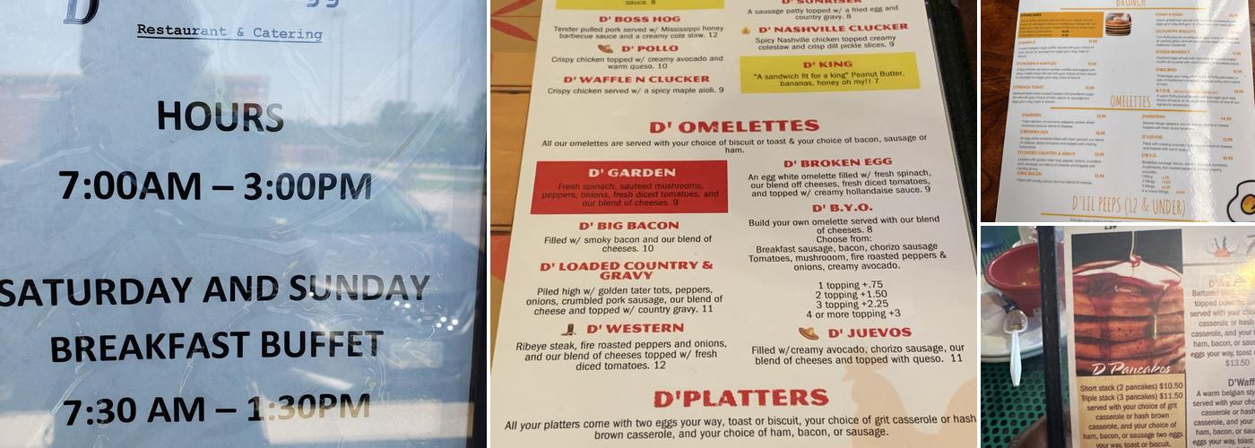 D'Cracked Egg Menu