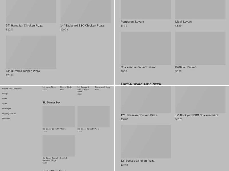 Pizza Hut Menu