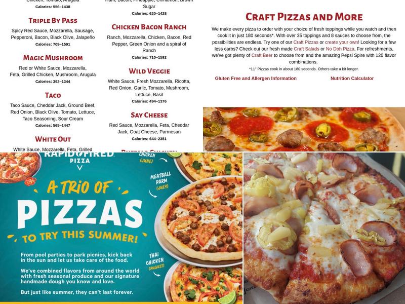 Rapid Fired Pizza Menu