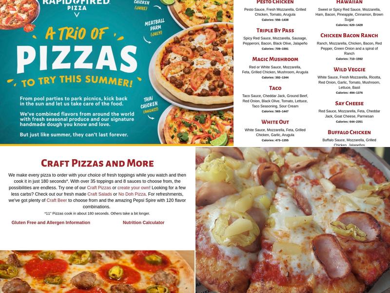 Rapid Fired Pizza Menu