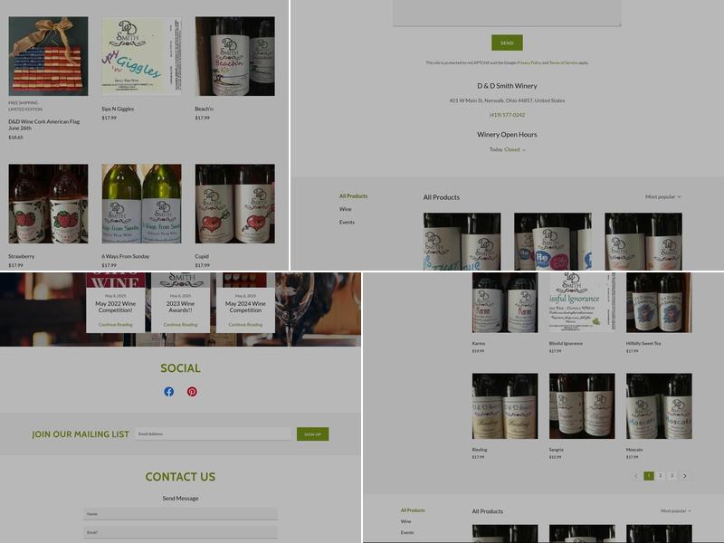 D & D Smith Winery LLC Menu