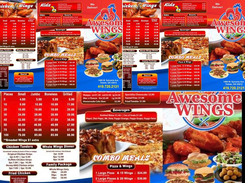 Awesome Wings Menu