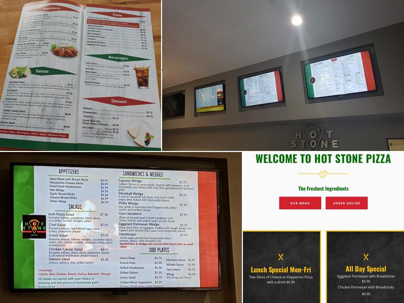 Hot Stone Pizza Menu