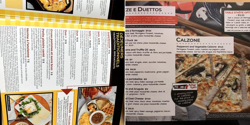 Pacini Langelier Menu