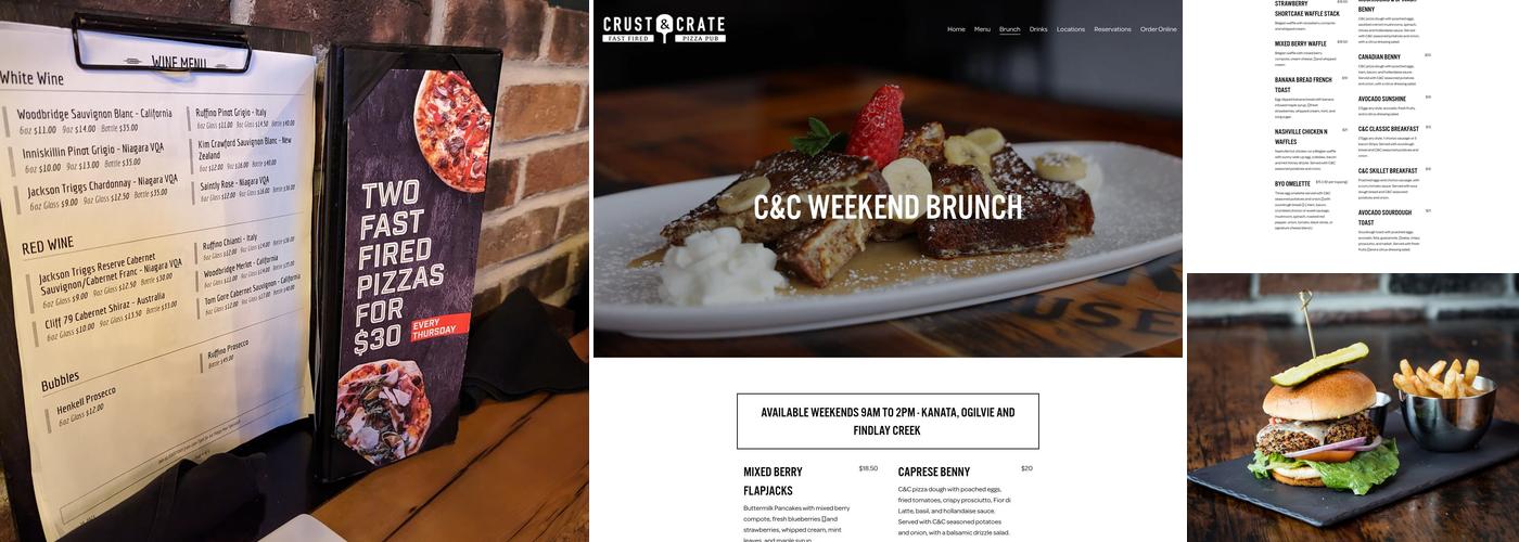 Crust & Crate Fast Fired Pizza Pub Menu