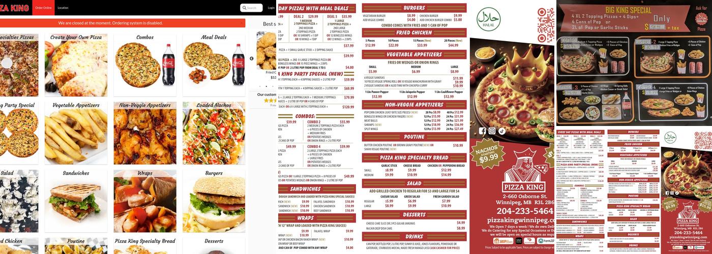 Pizza King Menu
