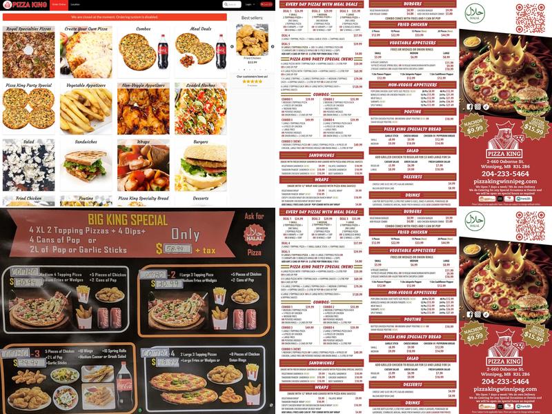 Pizza King Menu
