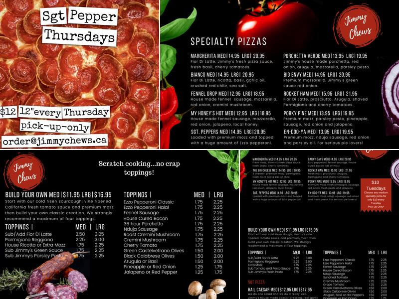 Jimmy Chews [ Primo - Pizza ] Menu