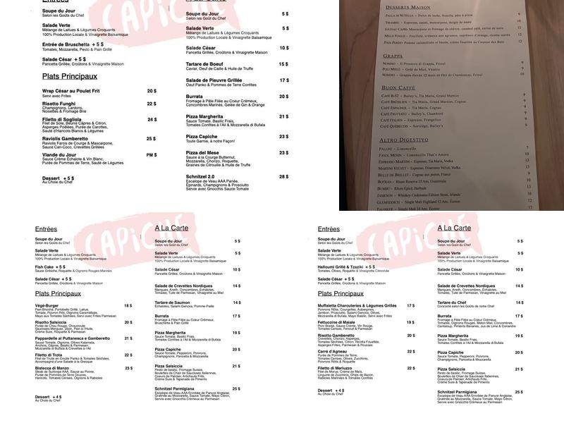 Restaurant Capiche Menu