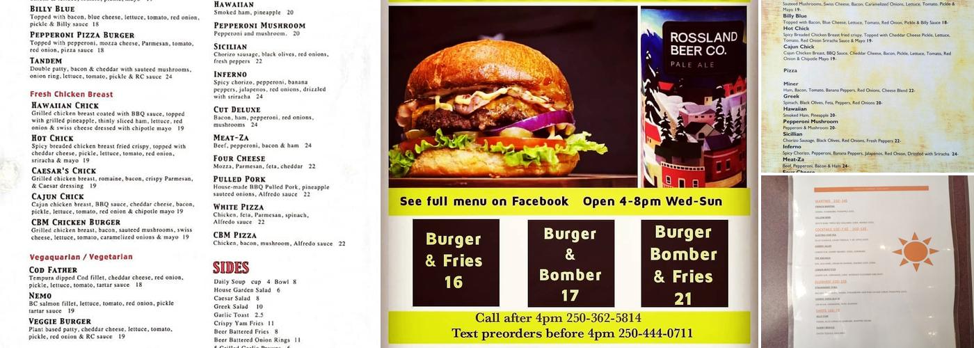 The Rock Cut Pub Menu