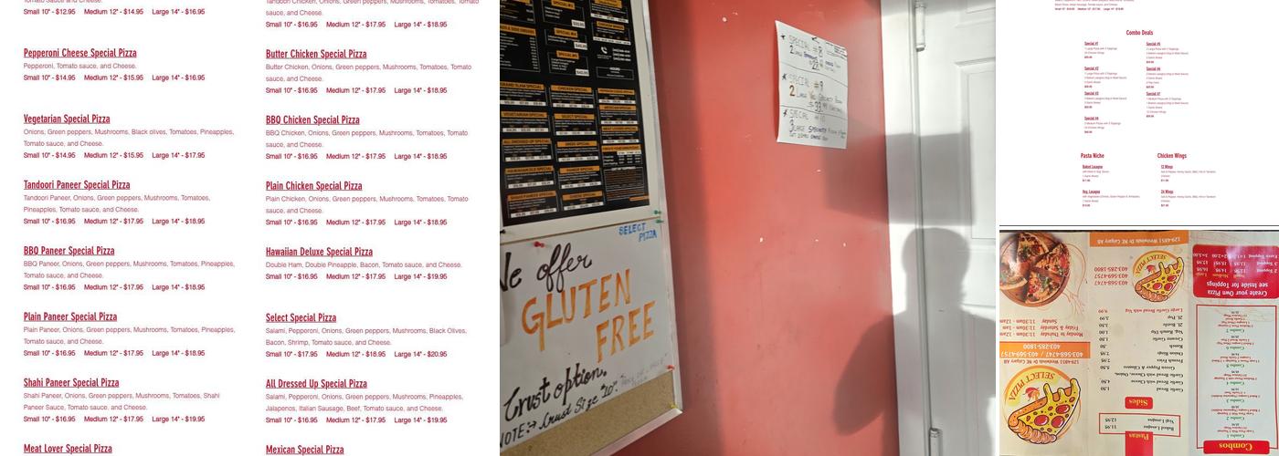 Select Pizza Menu