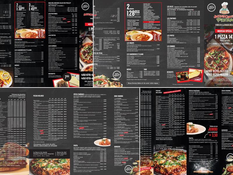 Jacques Cartier Pizza - Vieux Longueuil Menu
