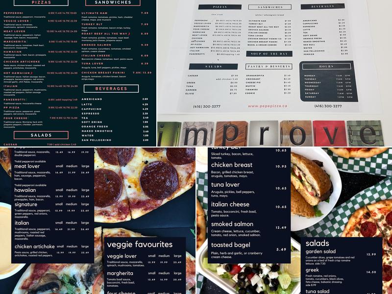 Pepe Pizza Menu