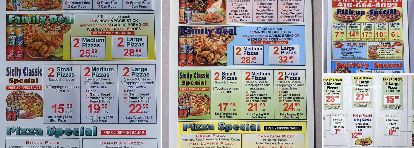 Sicily Pizza Menu