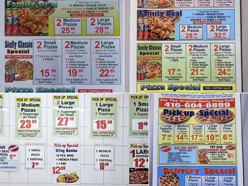 Sicily Pizza Menu
