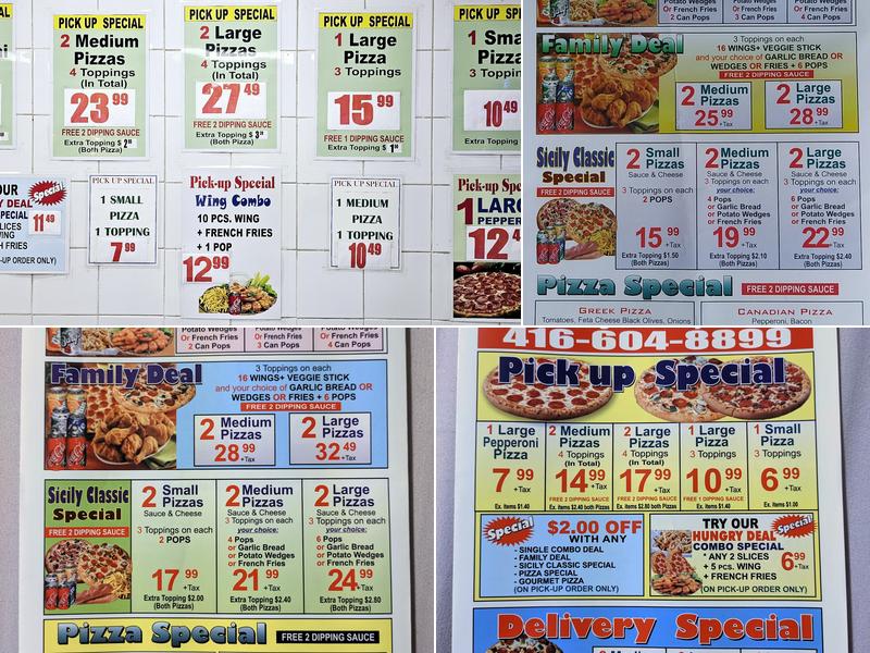 Sicily Pizza Menu