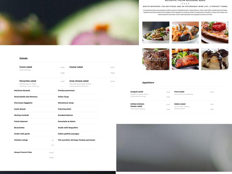 Restaurant le vieux four Menu